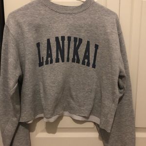 Cropped gray Brandy Melville “Lanikai” crewneck
